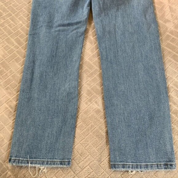 Signature Twenty Four Womens 27 Denim Jeans Blue Baggy Straight Leg Distressed - Picture 11 of 12